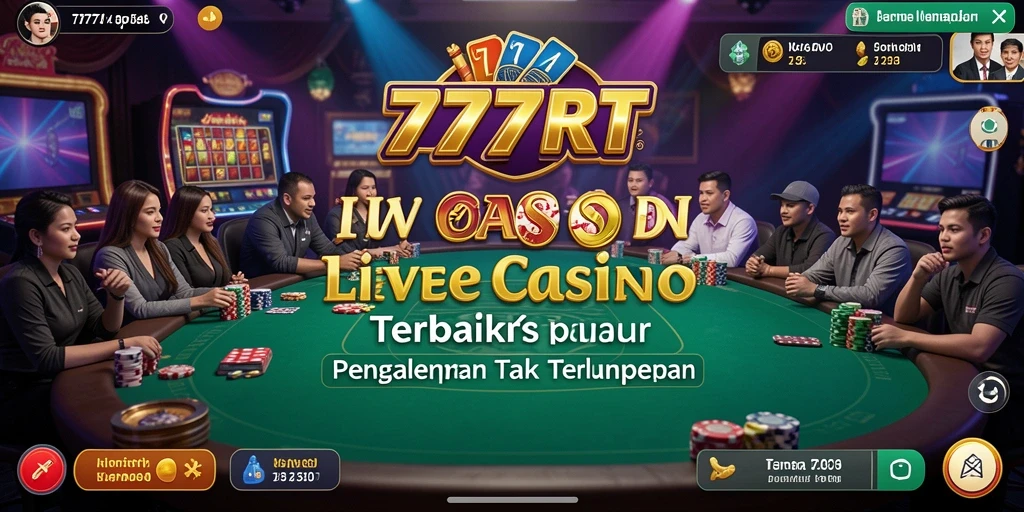 Tampilan utama gameplay 777RT yang menegangkan dalam Live Casino.