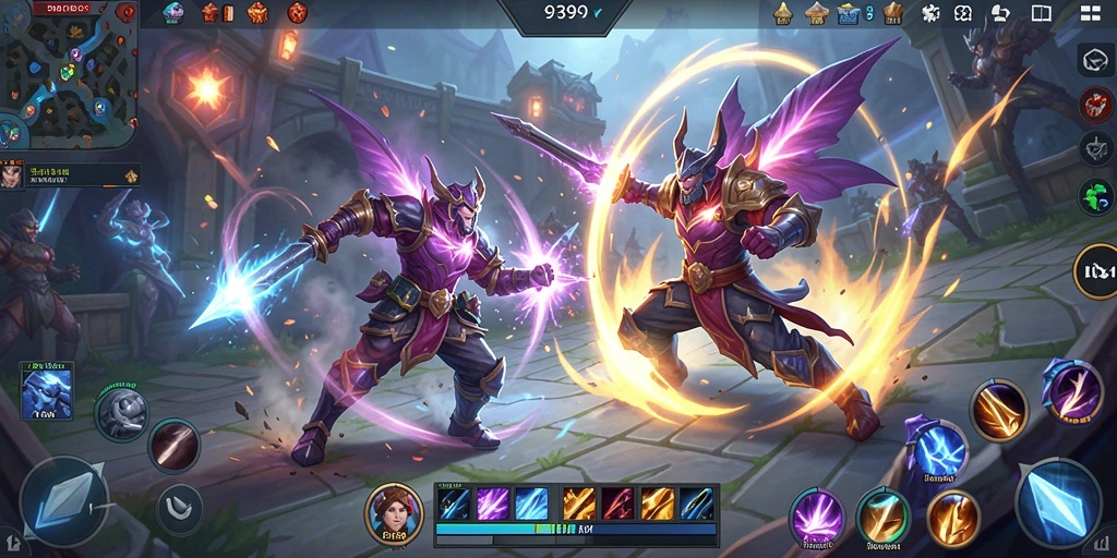 Tampilan gameplay seru dengan pertarungan strategi epik.