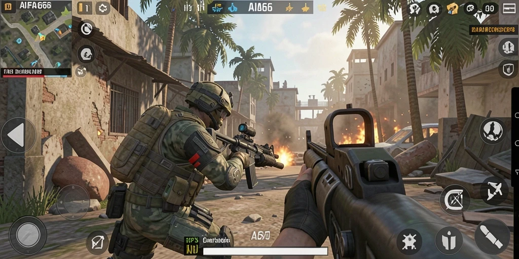 Tampilan menakjubkan dari gameplay AIFA66 dalam pertempuran TPS.