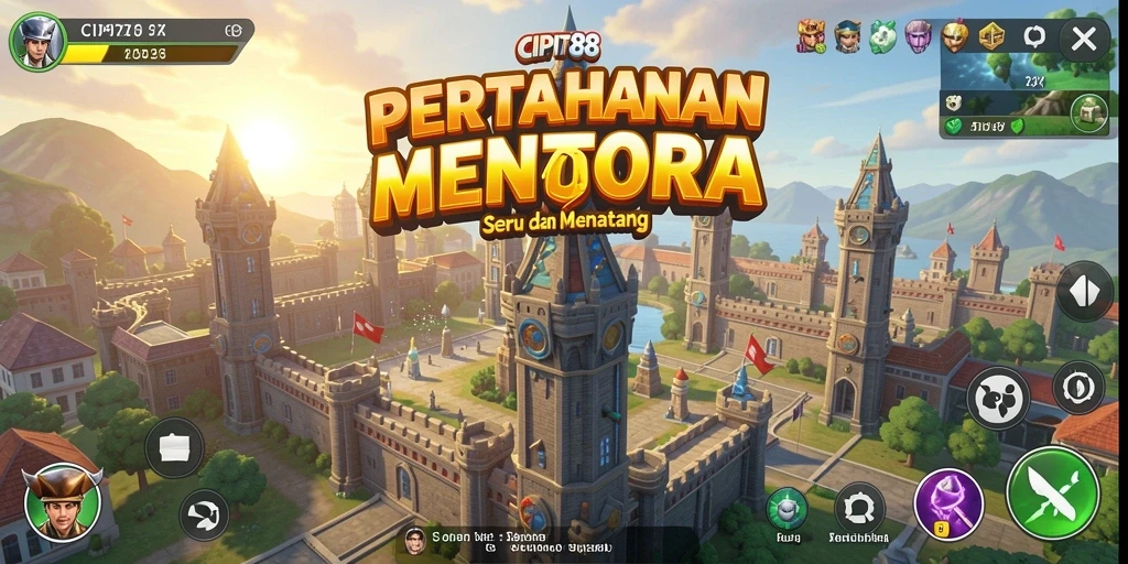 Tampilan gameplay seru di CIPIT88 dengan strategi Tower Defense.