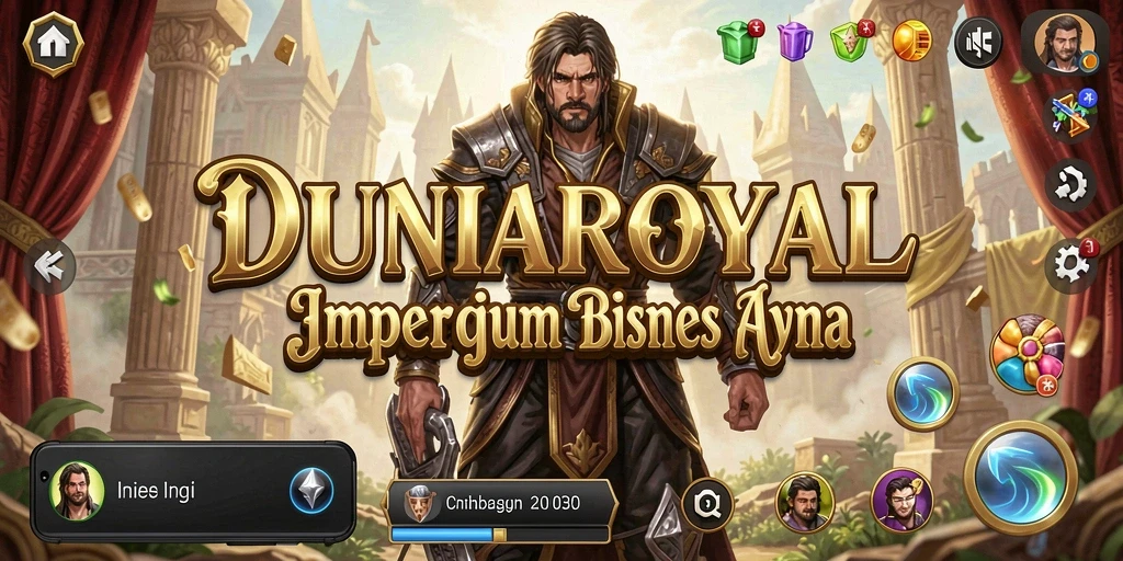 Screenshot DUNIAROYAL menunjukkan aktivitas mengelola bisnis yang dinamis.