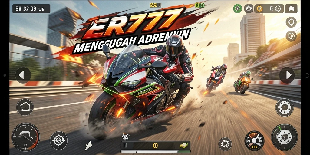 Tampilan memukau dari gameplay balapan motor ER777.