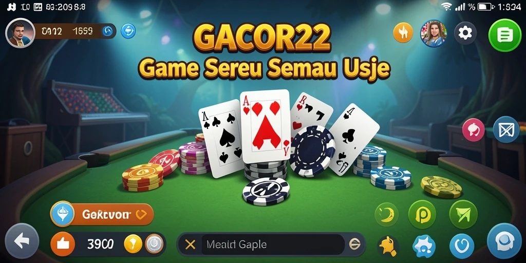 Tampilan gameplay GACOR22 yang menampilkan aksi seru permainan Gaple.