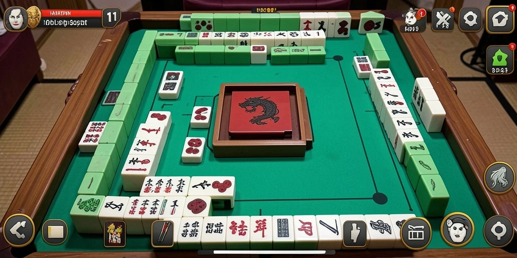 Tampilan gameplay menarik dari HARTASPIN yang menampilkan ubin Mahjong.