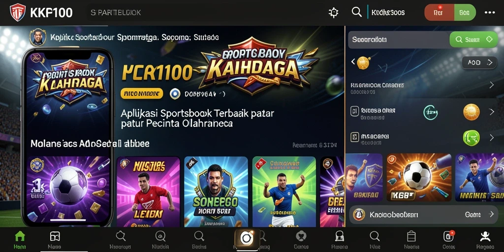 Screenshot utama KPK100 menampilkan antarmuka taruhan olahraga yang menarik.