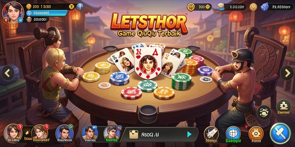 Gameplay LETSTHOR yang seru dalam permainan QiuQiu.