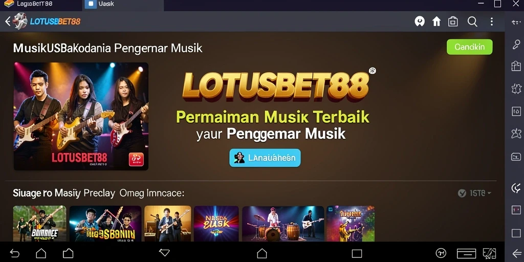 Tampilan gameplay LOTUSBET88 yang menarik dengan berbagai lagu.