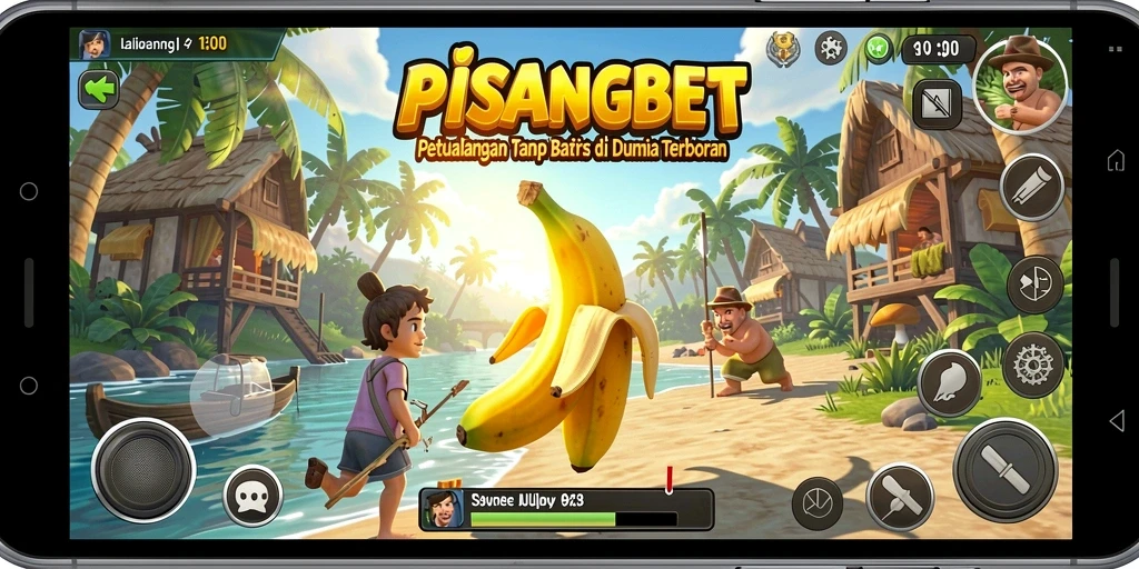 Tangkapan layar menunjukkan pemain menjelajahi dunia terbuka PISANGBET.