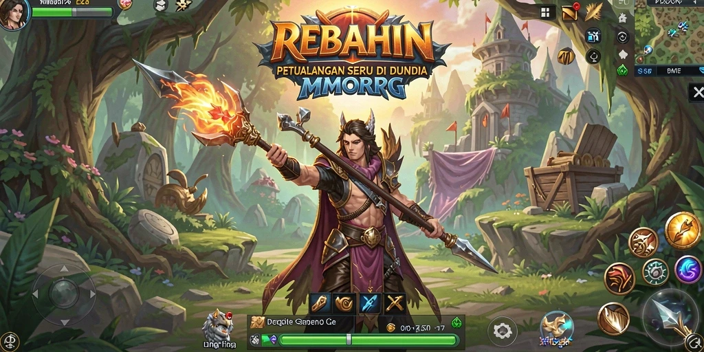 Tampilan gameplay seru dari REBAHIN MMORPG dengan pertempuran epik.