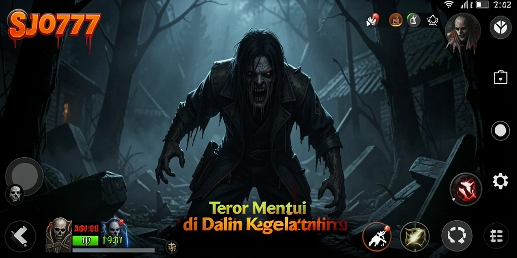 Screenshot SJO777 menampilkan momen mencekam dalam gameplay horor.