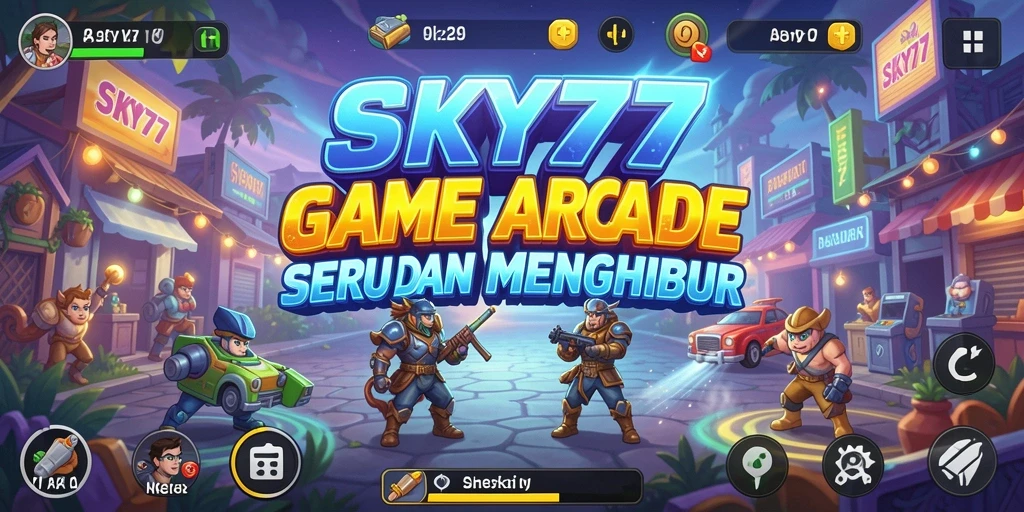 Screenshot gameplay yang menunjukkan aksi seru di SKY77.