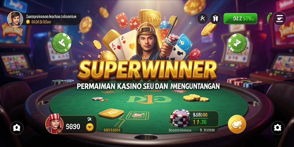 Screenshot gameplay menarik dari SUPERWINNER menampilkan aksi kasino yang seru.