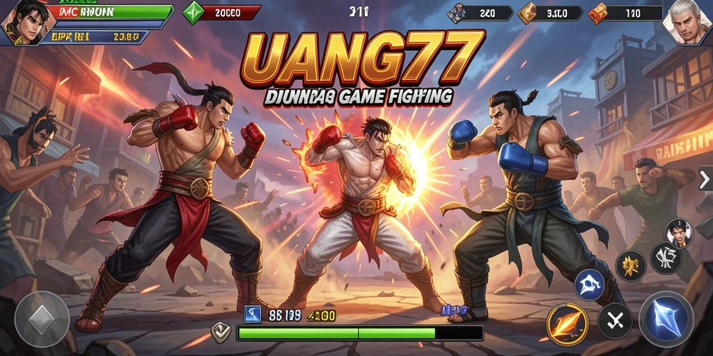 Tampilan menarik dari gameplay UANG77 dengan aksi Fighting yang seru.