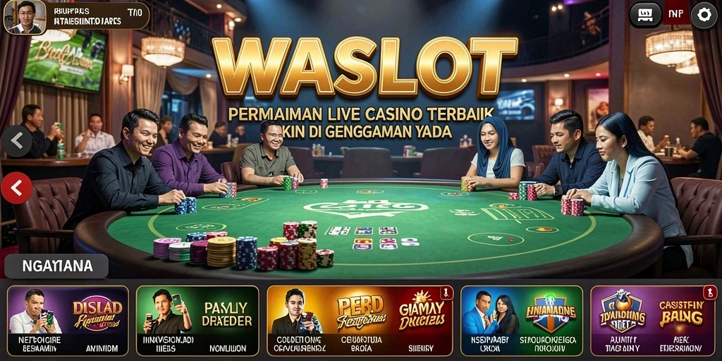 Screenshot gameplay WASLOT menampilkan aksi seru Live Casino.