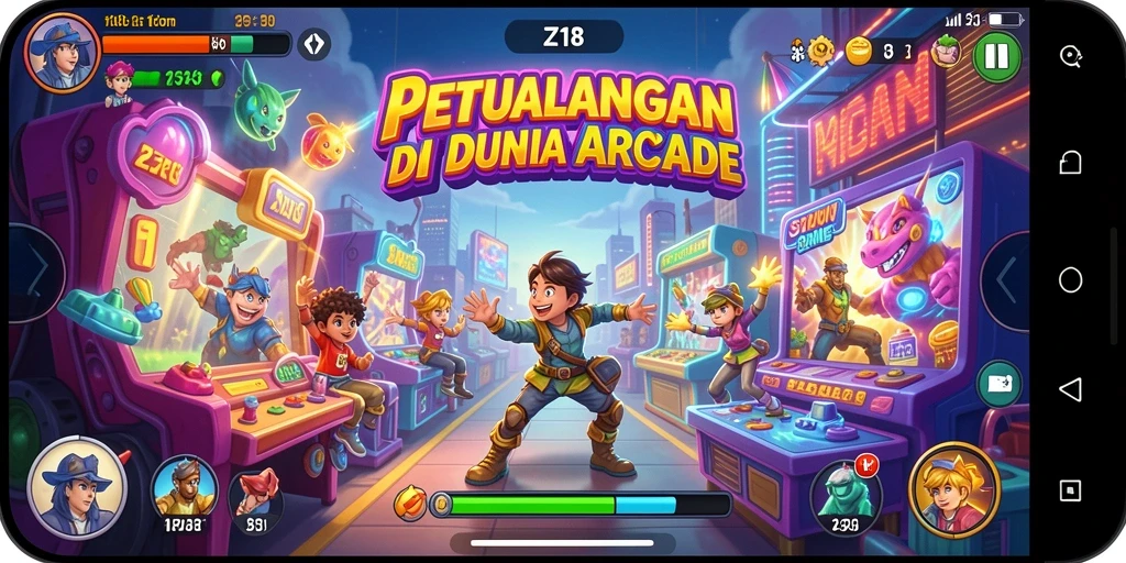 Tampilan seru gameplay Z18 yang penuh tantangan di dunia Arcade.